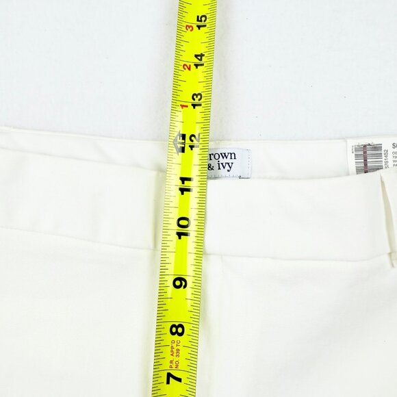 Crown & Ivy Womens White 2-Way Stretch Slim Fit Cary Ankle Pants Plus Sz 18W NWT - Picture 10 of 12